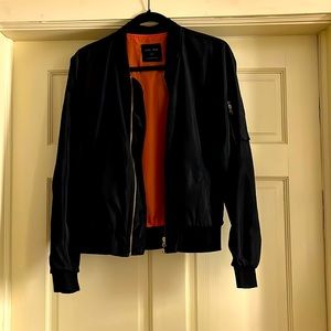 Bomber Jacket with Orange Lining